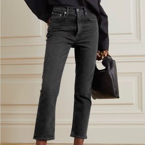 Agolde “Riley” Black Denim Jeans cropped